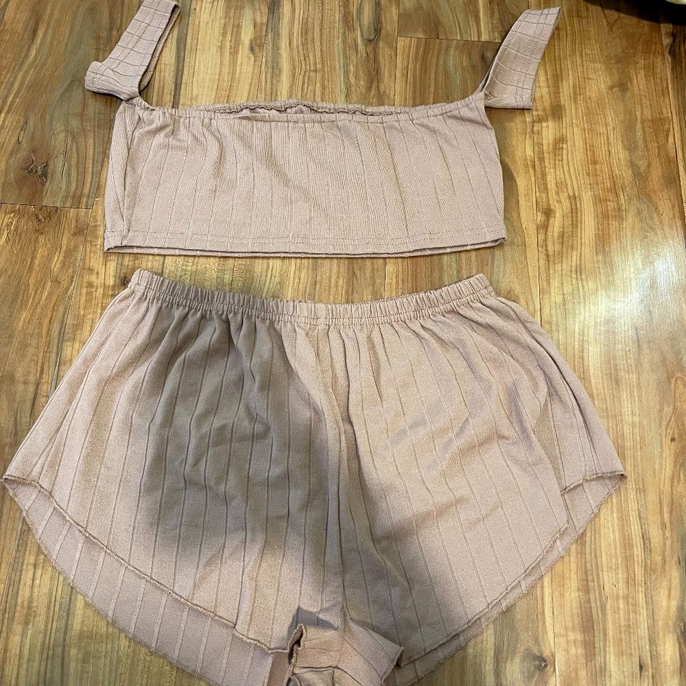 OFF SHOULDER PJ SHORT SET